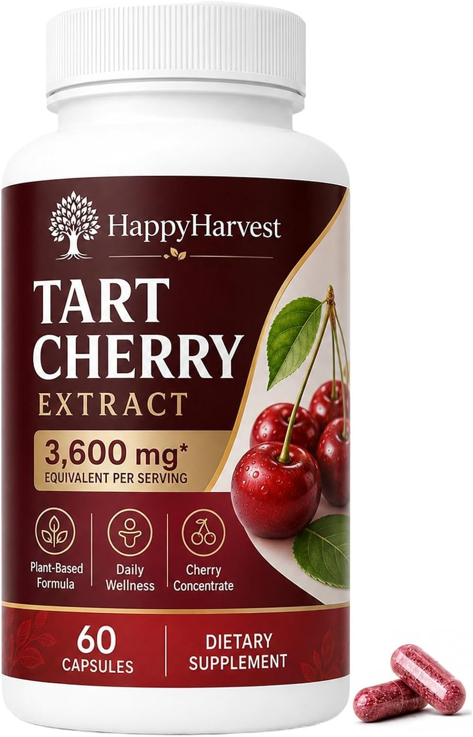Happy Harvest Tart Cherry Capsules, 60 Capsules