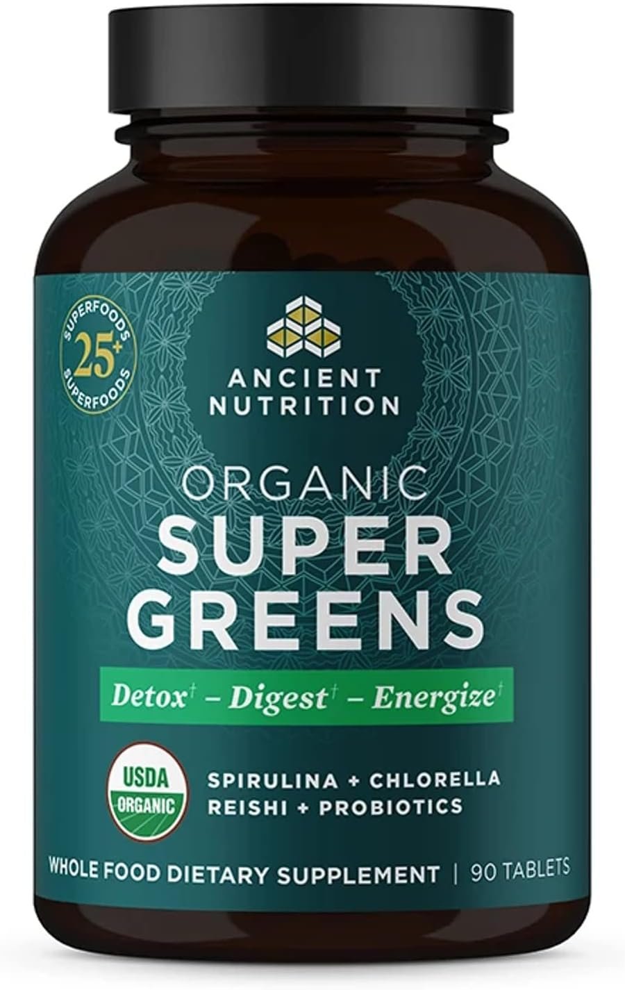 Ancient Nutrition Organic Super Greens Capsules, Probiotics, Spirulina
