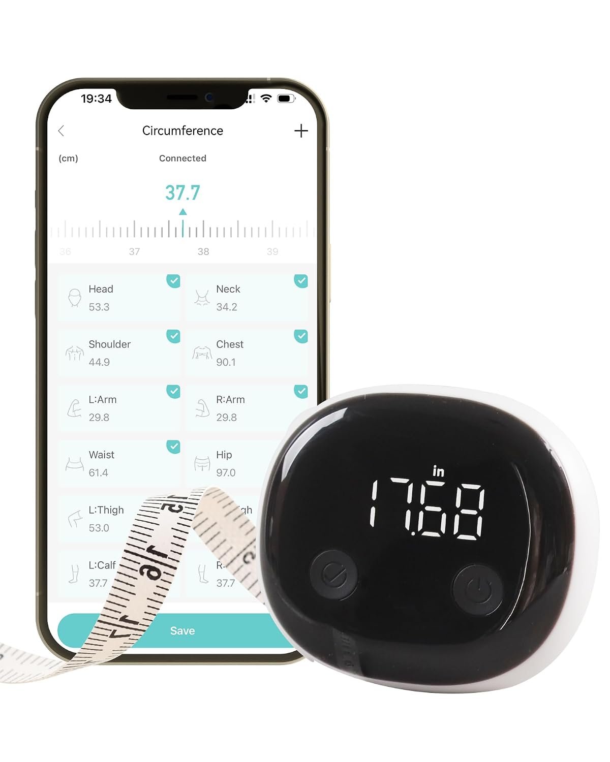 Smart Body Measuring Tape, Bluetooth Measuring Tape for Body Measurements