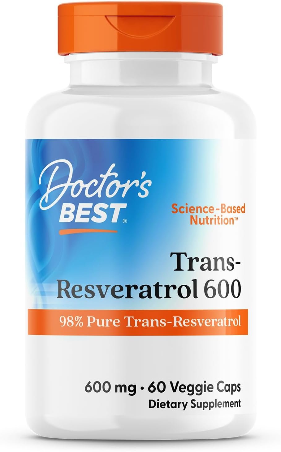 Doctor’s BEST Trans Resveratrol Supplement 600 mg, Vegan, 60 Veg Caps