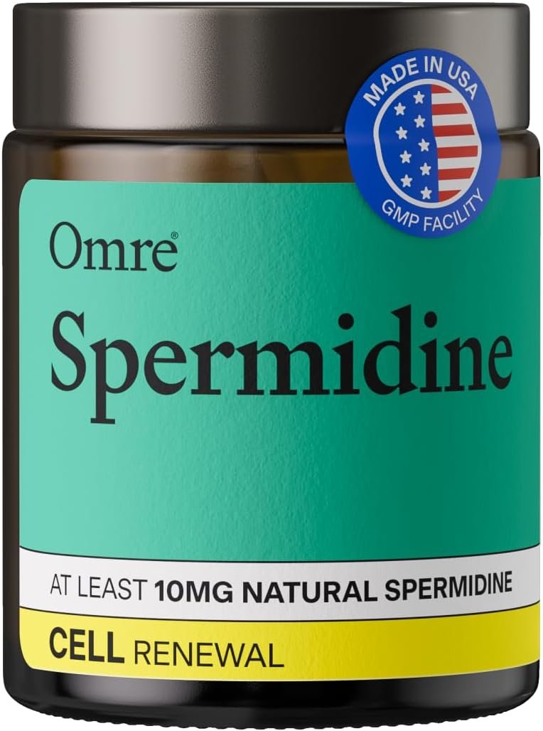 OMRE Spermidine Supplement (10mg of Non-Synthetic Spermidine) – 3rd-Party Tested 1000mg Wheat Germ Extract Standardized to No Less Than 1% – 10mg of Natural Spermidine per Serving