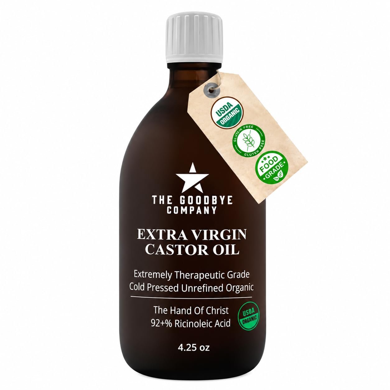 The Goodbye Company Organic Castor Oil for Hair, Skin & Eyelashes 4.25oz