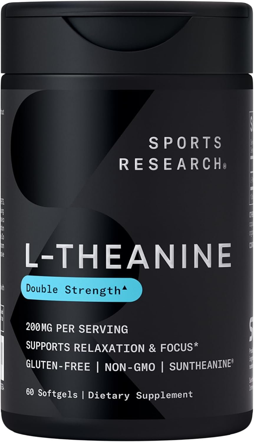 Sports Research® L-Theanine 200mg with Suntheanine®, 60 Softgels