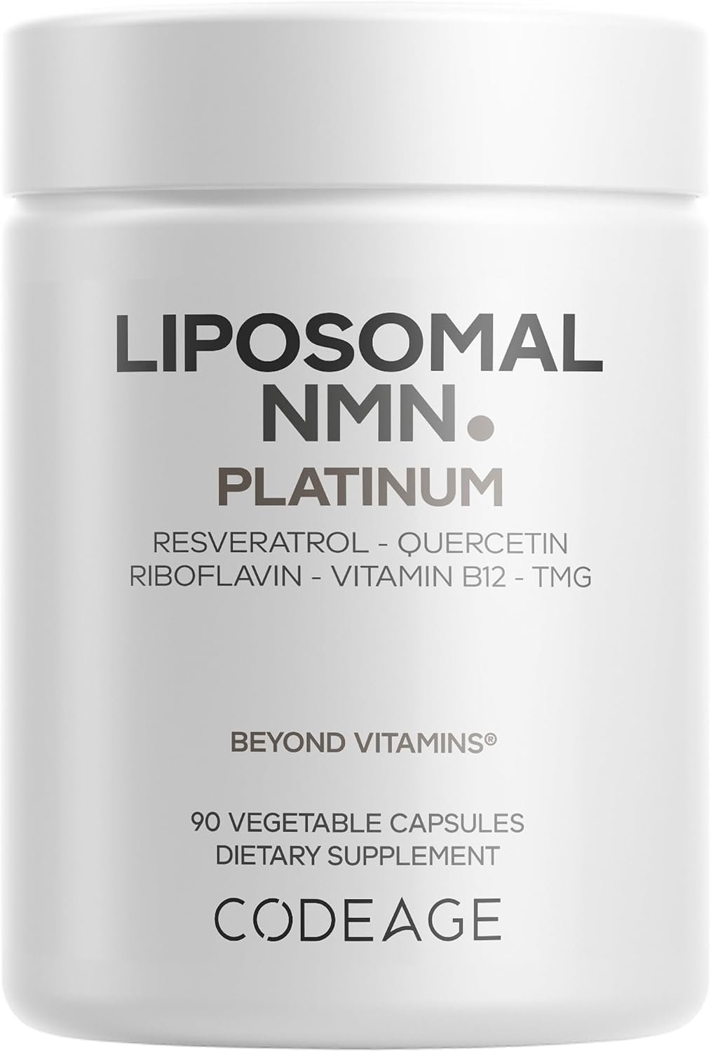 Codeage Liposomal NMN, 500mg, NAD+ Precursor, Quercetin, NSF, 90 Capsules