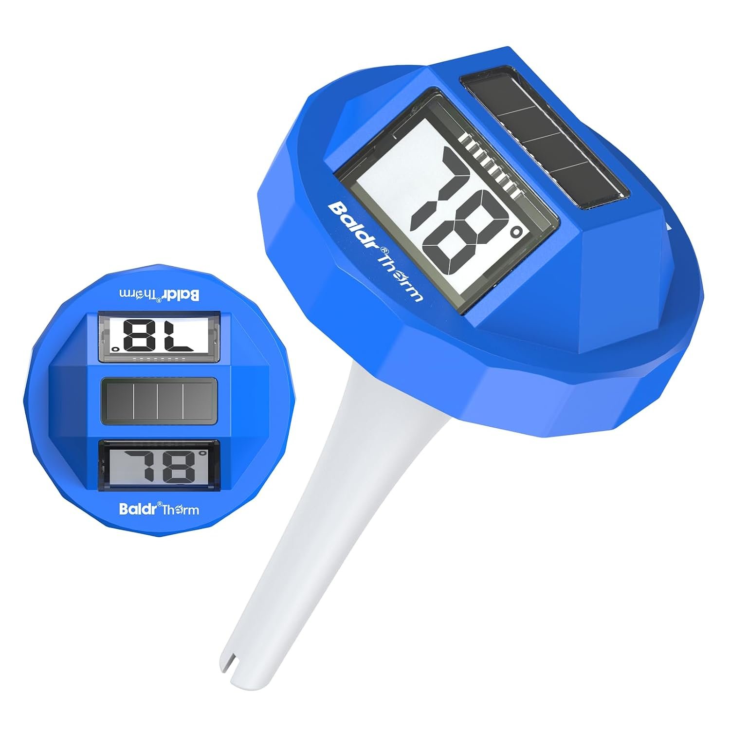 BaldrTherm Pool Thermometer Floating, Digital Swimming Pool Thermometer Easy Read with 2*Large Display | Solor Powered | Accurate | for Hot Tubs, Spas and Ice Baths,2026 New Upgrade