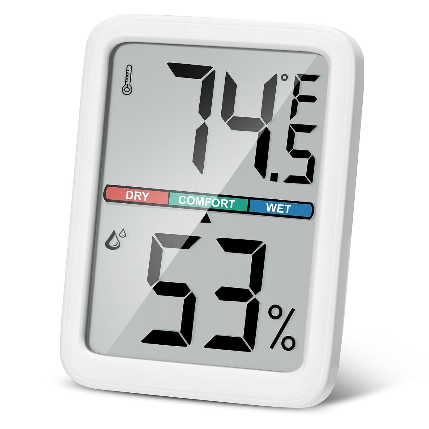 Digital Thermometer Hygrometer, Large LCD Screen Room Thermometer Temperature, Wall Thermometer Humidity Indoor with High Accuracy, Suitable for Greenhouse, Home and Office Measuring Devices