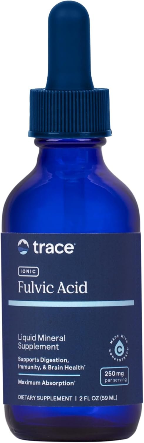 Trace Minerals Ionic Fulvic Acid Mineral Drops, 250mg, 2 fl oz, 59 Servings