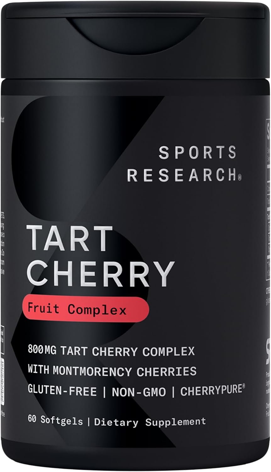 Sports Research® Tart Cherry Fruit Complex 800mg, 60 Softgels