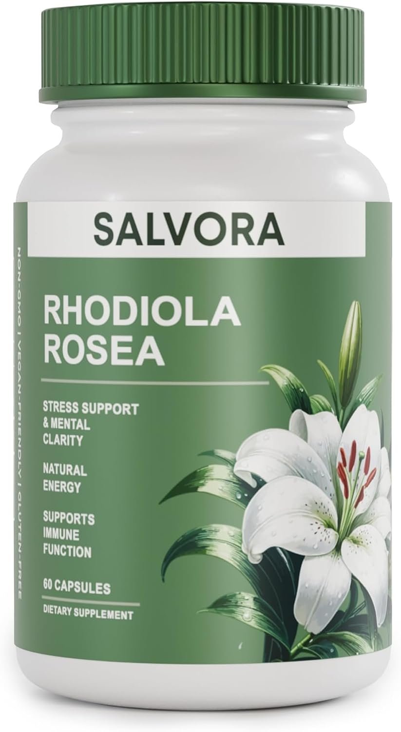 Rhodiola Rosea Supplement – Golden Root Adaptogen Capsules – Rhodiola Rosea Extract Powder Alternative with Salidroside for Stress Support – Energy, Focus & Performance