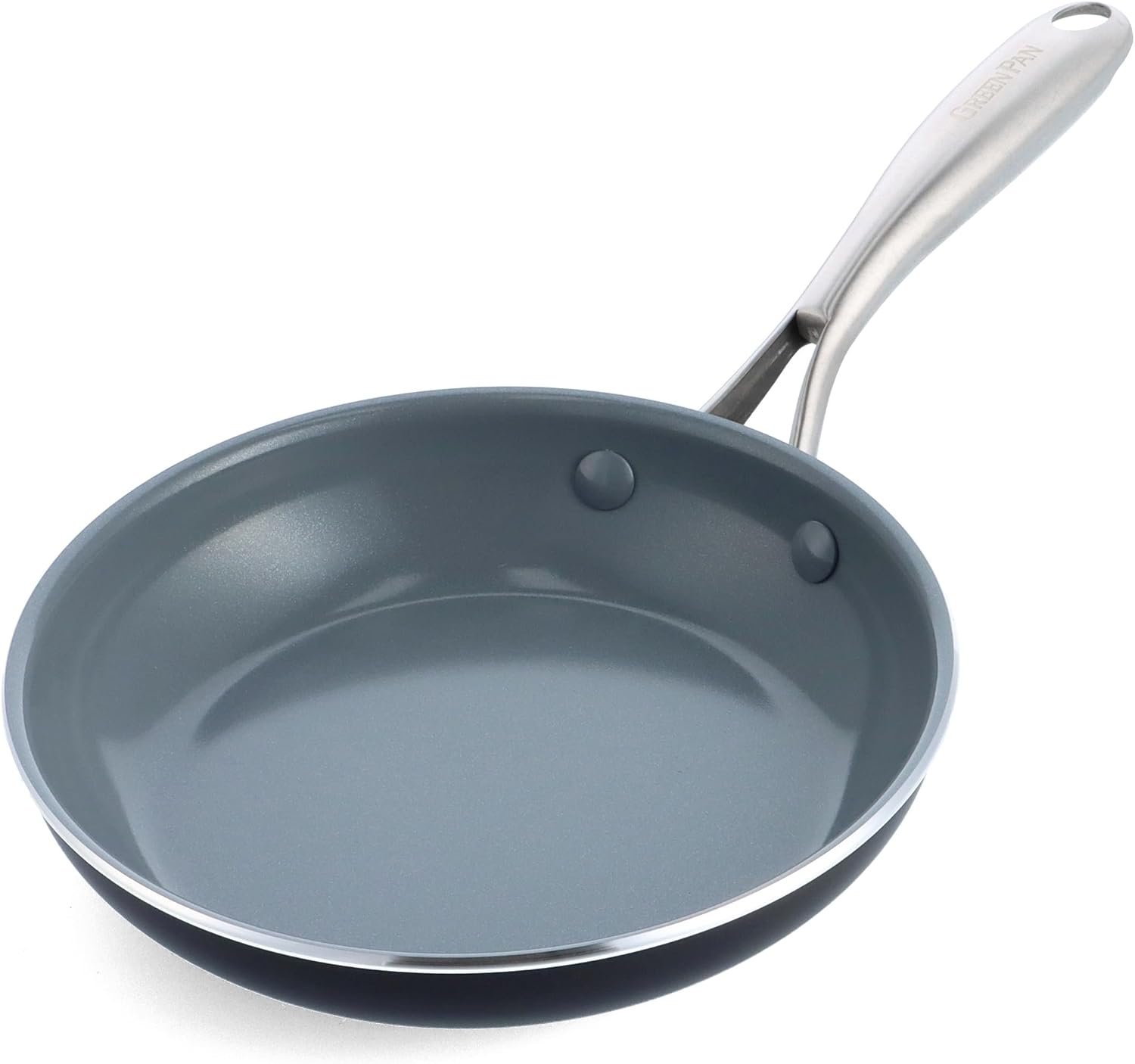 GreenPan Swift Healthy Ceramic Nonstick, 8″ Frying Pan Skillet, Stainless Steel Handle, PFAS-Free, Dishwasher Safe, Oven Safe, Black