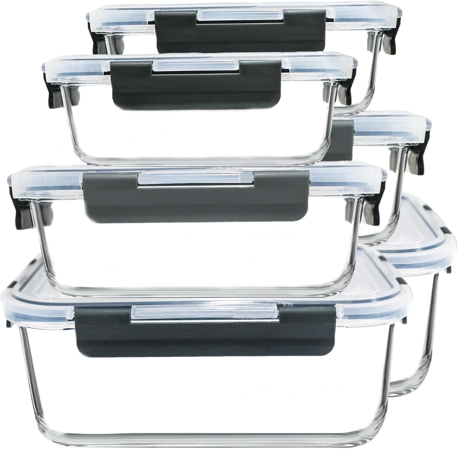 M MCIRCO 6 Pack Extra Large Glass Food Storage Containers with Lids