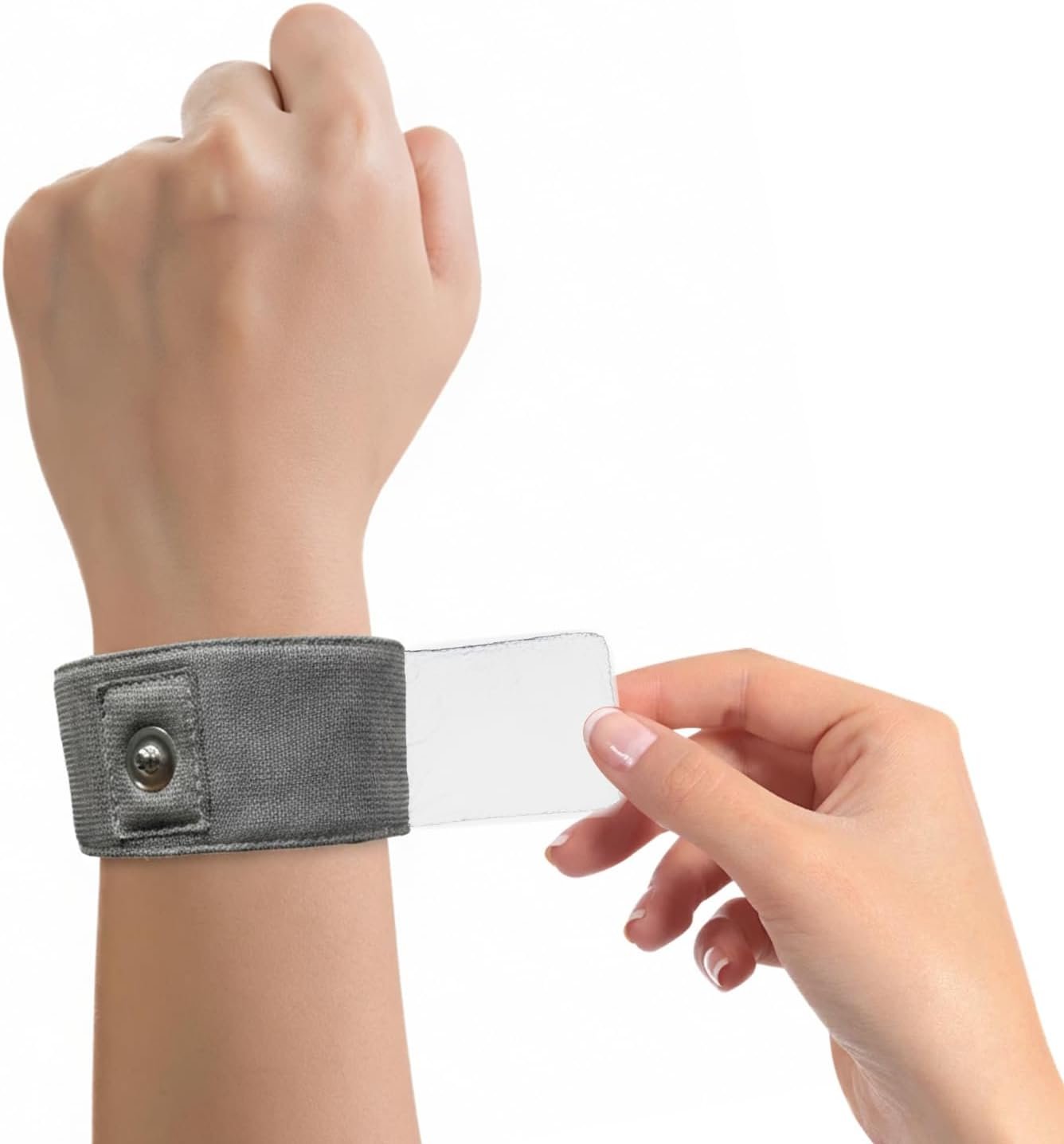 Grounding Wrist Strap, Grounding Bracelet with 15 Feet Grounding Cord, Earth-Connected Grounding Wristband for Sleep (Silver Fiber)