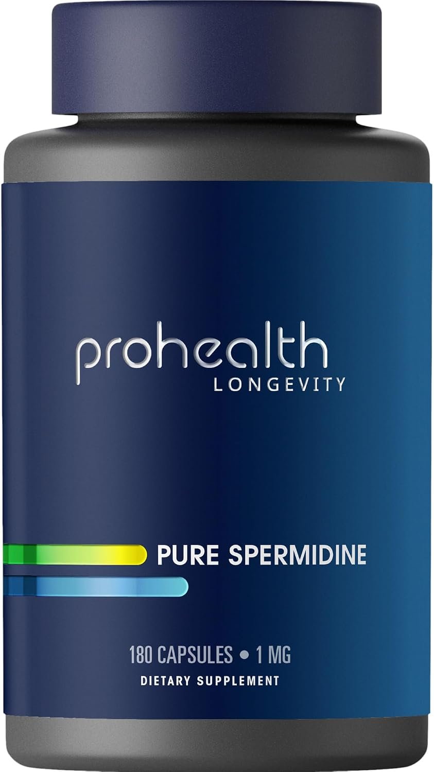 ProHealth Pure Spermidine 1 mg | 180 Capsules | Plant-Based Wheat Germ Extract for Cellular Renewal & Autophagy Support | Non-GMO, Triple Lab-Tested, GMP-Certified