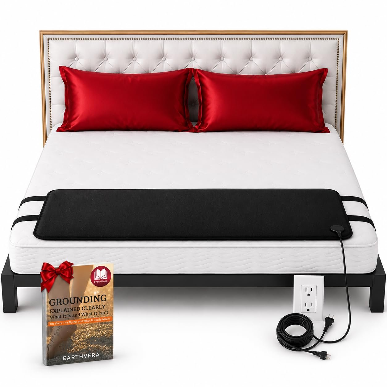 Grounding Mat for Bed Queen 27×60, Earthing Mattress Pad & Cord
