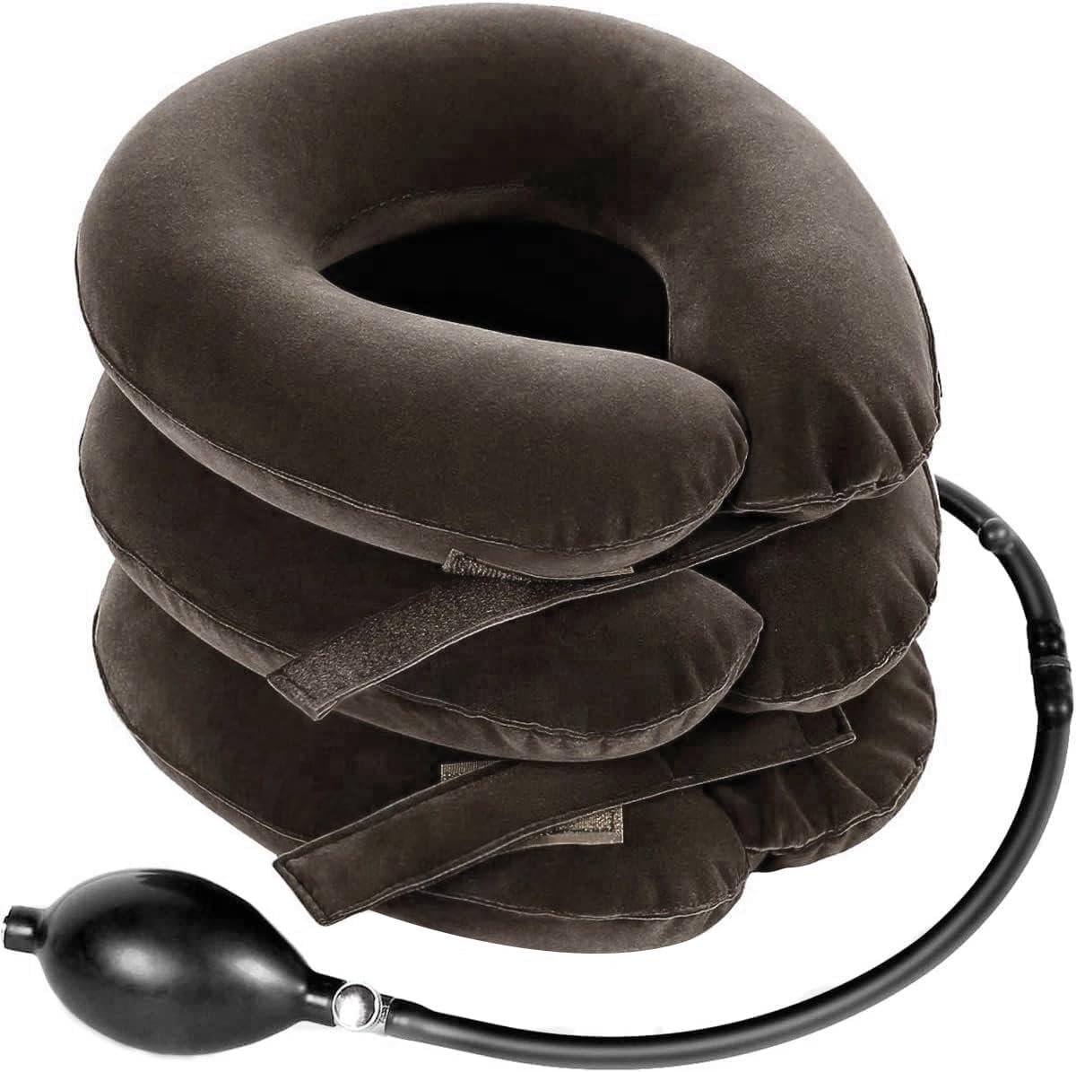 Cervical Neck Traction Device for Instant Neck Pain Relief – Inflatable & Adjustable Neck Stretcher Neck Support Brace, Neck Traction Pillow for Home Use Neck Decompression (Classic Gray)