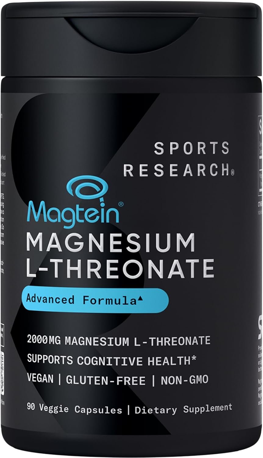 Sports Research® Magnesium L-Threonate 2000mg w/Magtein®, 90 Count
