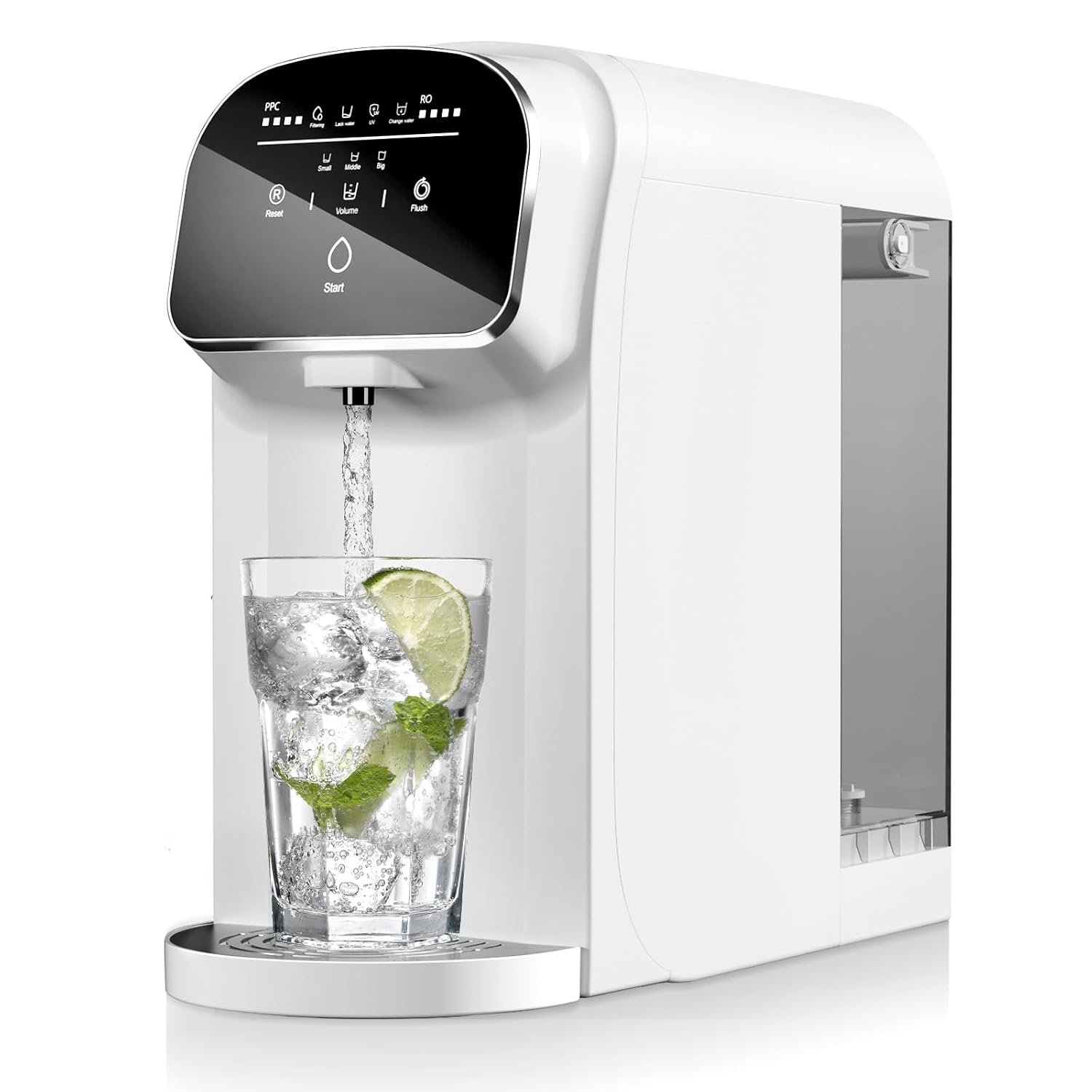 Aigerri Countertop Reverse Osmosis Water Filter, 5-Stage RO Water Filtration System with UV, 5:1 Pure-to-Drain Ratio, No Installation Required, Portable Water Purifier for Home, Kitchen, Office & RV