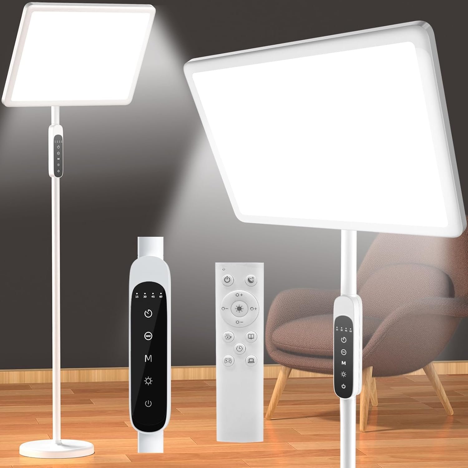12000 Lux Light Therapy Lamp, Full Spectrum Sunlight Lamp, UV-Free Sun Lamp
