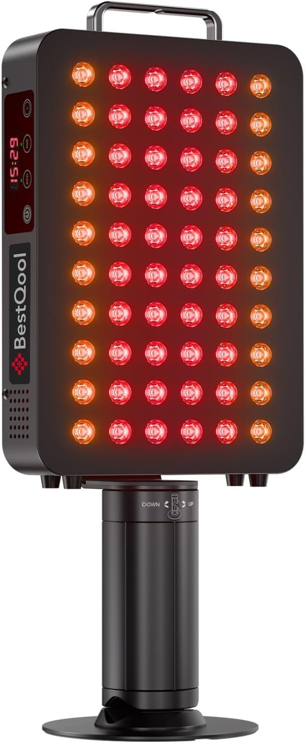 BestQool Red Light Therapy Panel with Stand, FSA-HSA 6 Wavelengths, 140W
