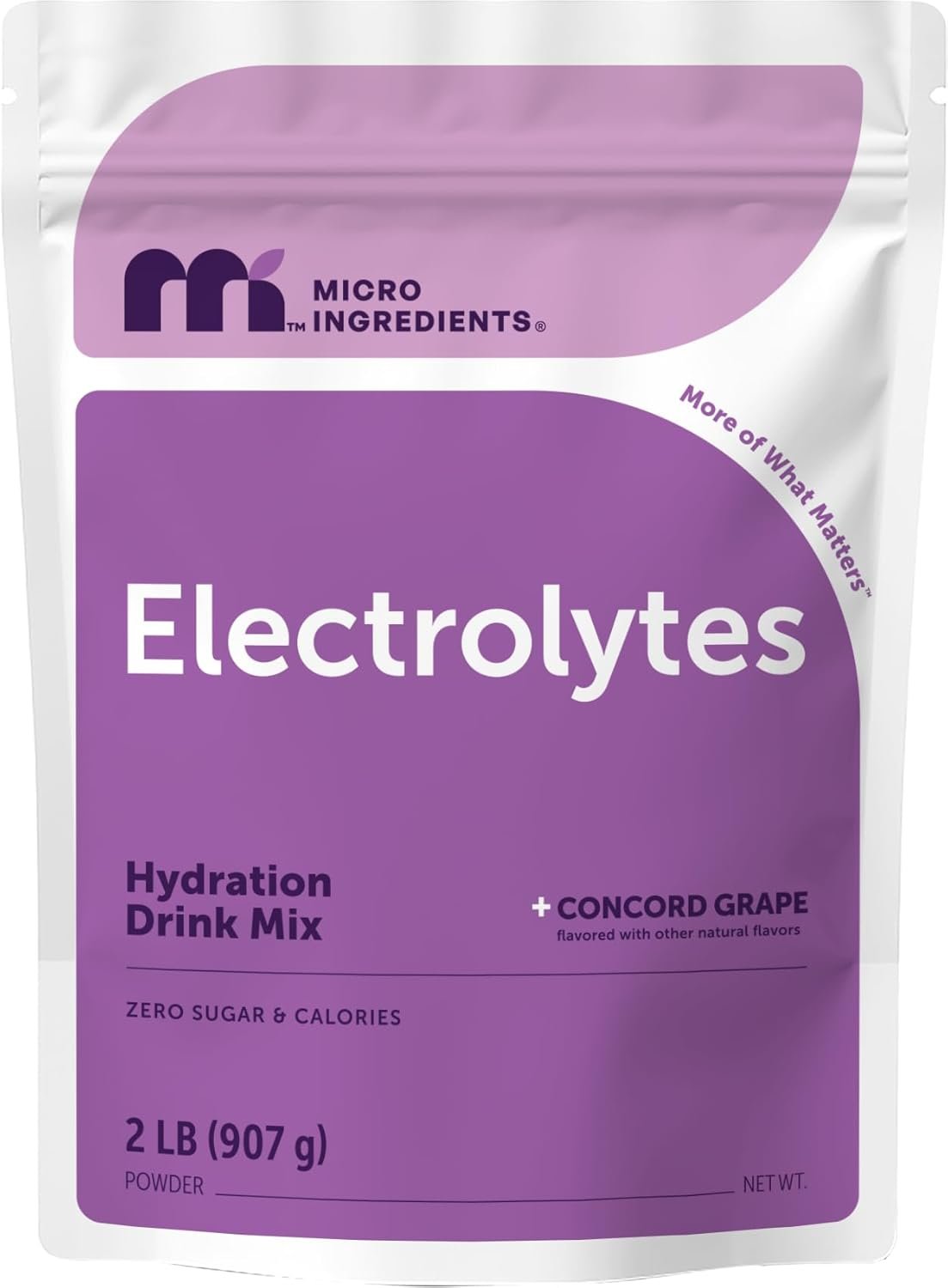 Micro Ingredients Electrolytes Powder, 2lbs (139 Servings) | Sugar Free | Sweet Concord Grape Flavor | 1,000 mg High Potassium Hydration Drink Mix | Keto Friendly, Non-GMO