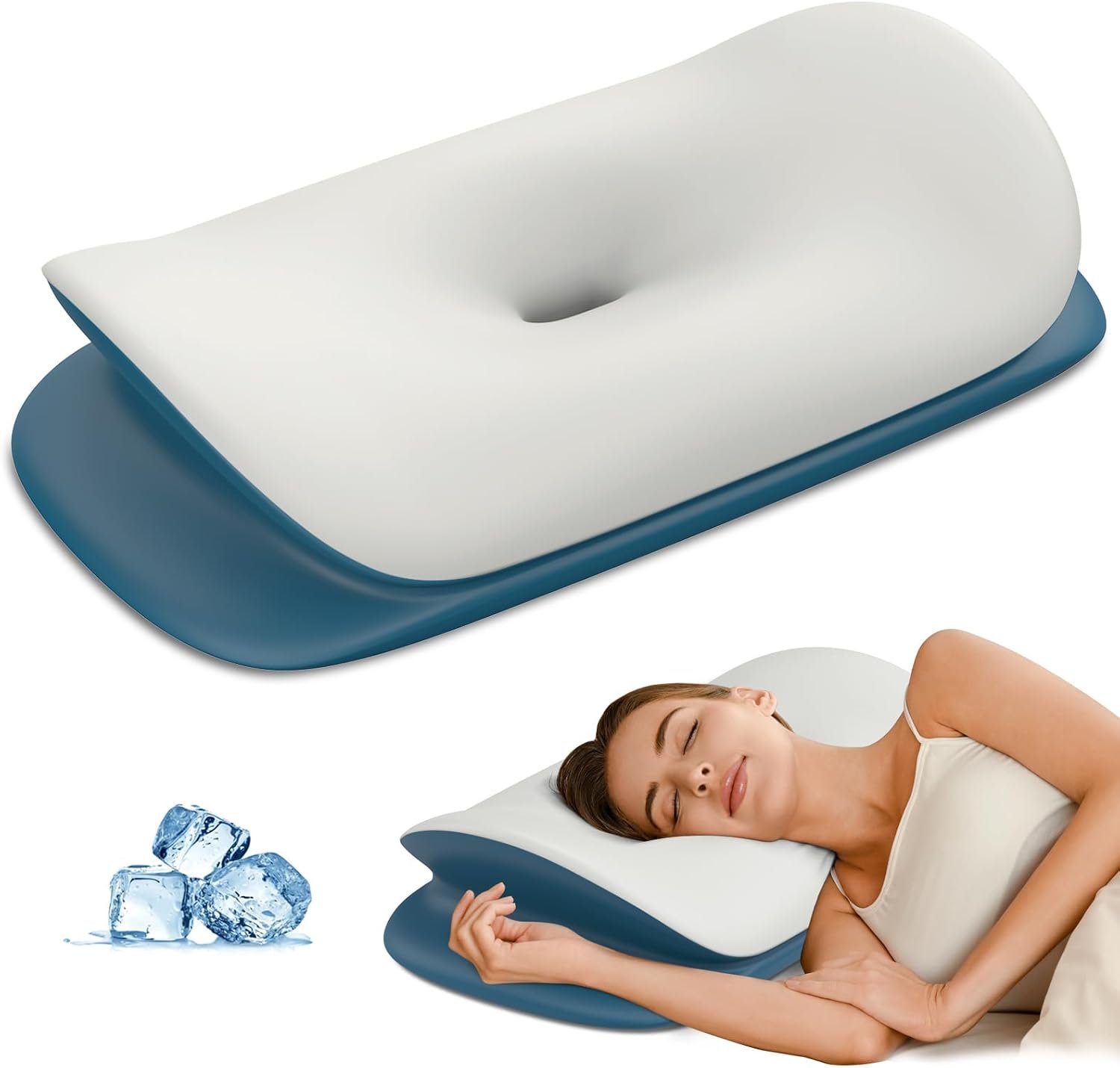 Olumoon Cervical Neck Pillow – Ergonomic Memory Foam Contour Pillows for Side, Back & Stomach Sleepers, Cervical Pillow for Neck Support Sleeping with Breathable Cover