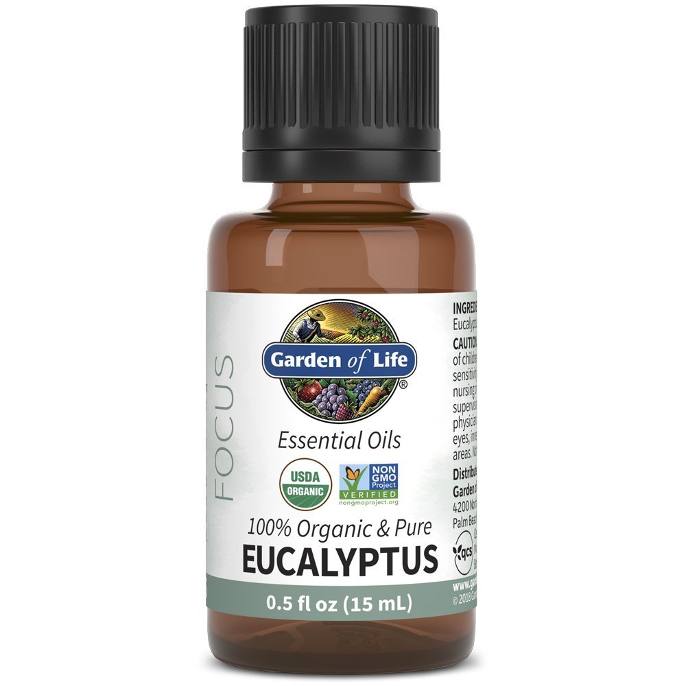 Garden of Life Essential Oils – 100% Organic & Pure Eucalyptus Essential Oil for Diffuser, Aromatherapy, Meditation – Clarity & Focus, Stimulate, Invigorate, Refresh, 0.5 fl oz