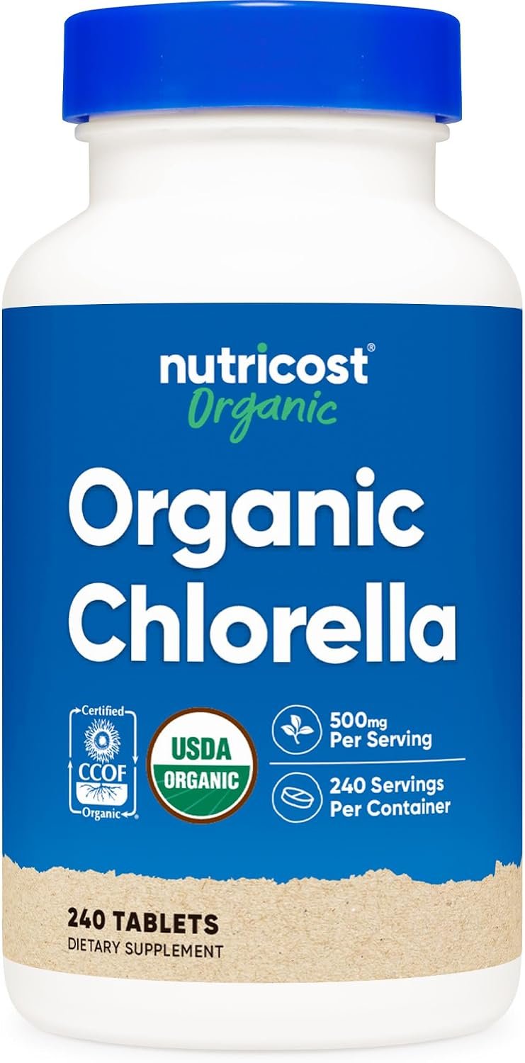 Nutricost Organic Chlorella 500mg, 240 Tablets – Gluten Free, Non-GMO