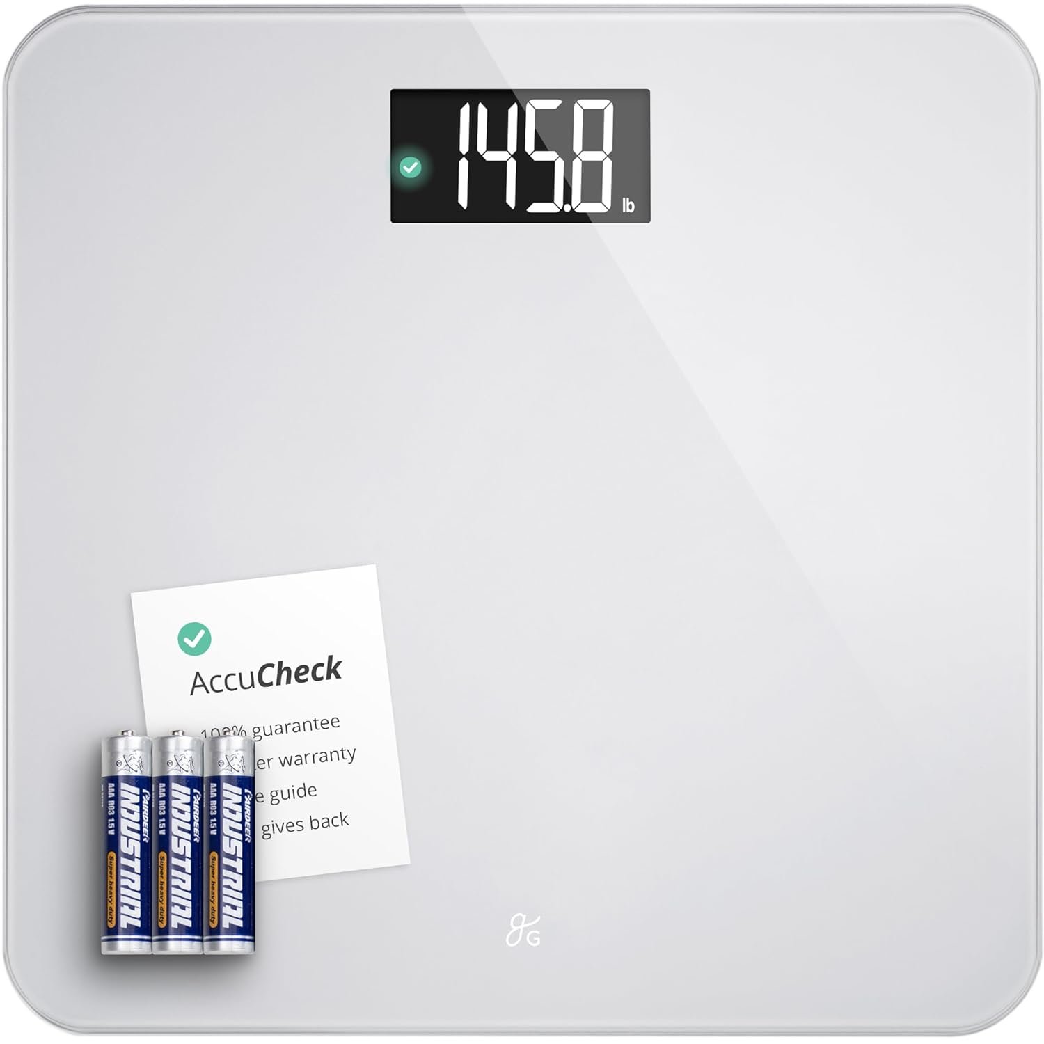 Greater Goods AccuCheck Digital Bathroom Scale for Body Weight (Pearl Gray)