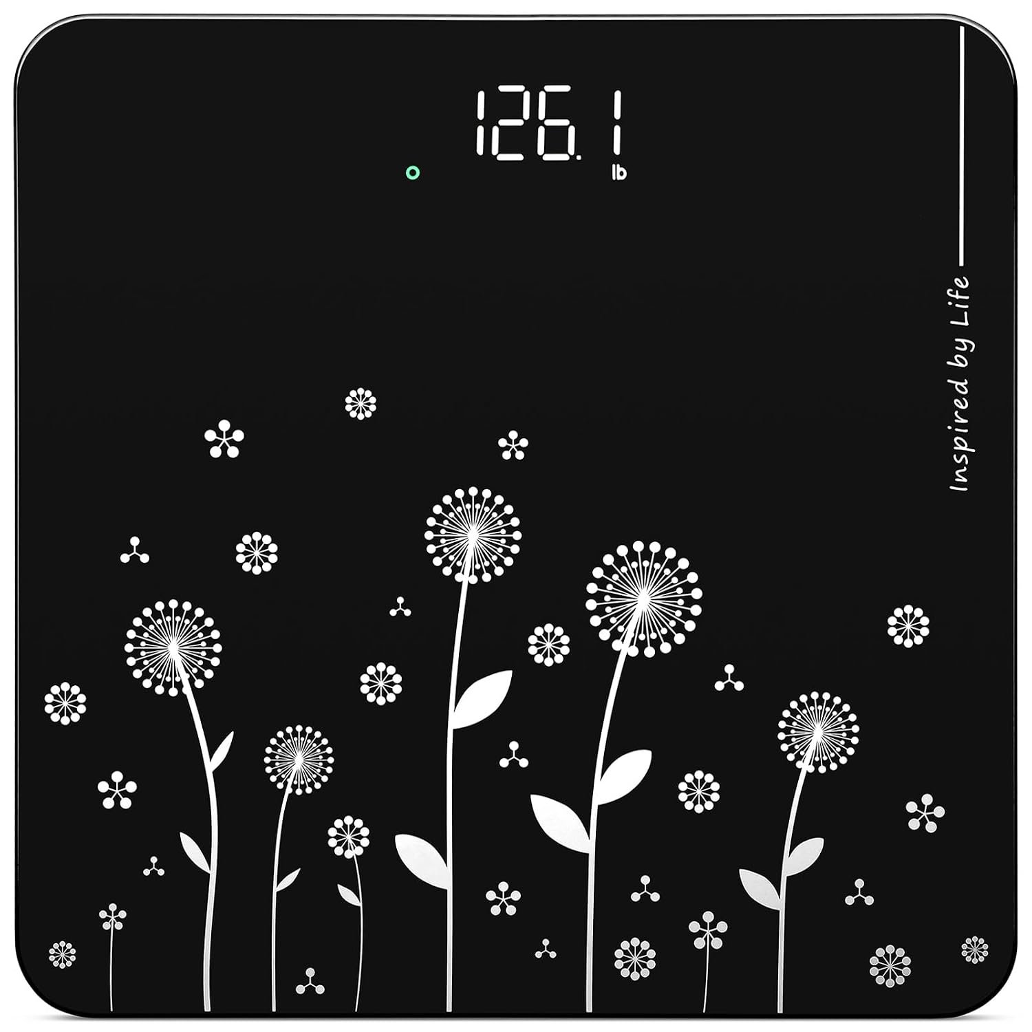 Vitafit Digital Bathroom Scale for Body Weight, High Precision in 0.1lb Assured by Weight Scale Professional Factory Since 2001, White LED and Step-On, 3 AAA Batteries Included, 400lb/182kg, Black