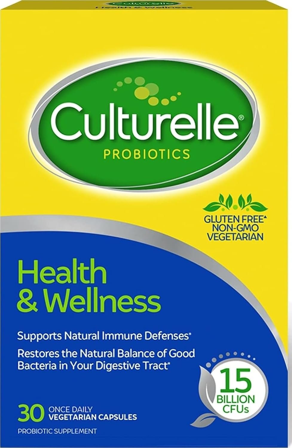 Culturelle Health & Wellness Daily Probiotic for Women & Men, 30 Count
