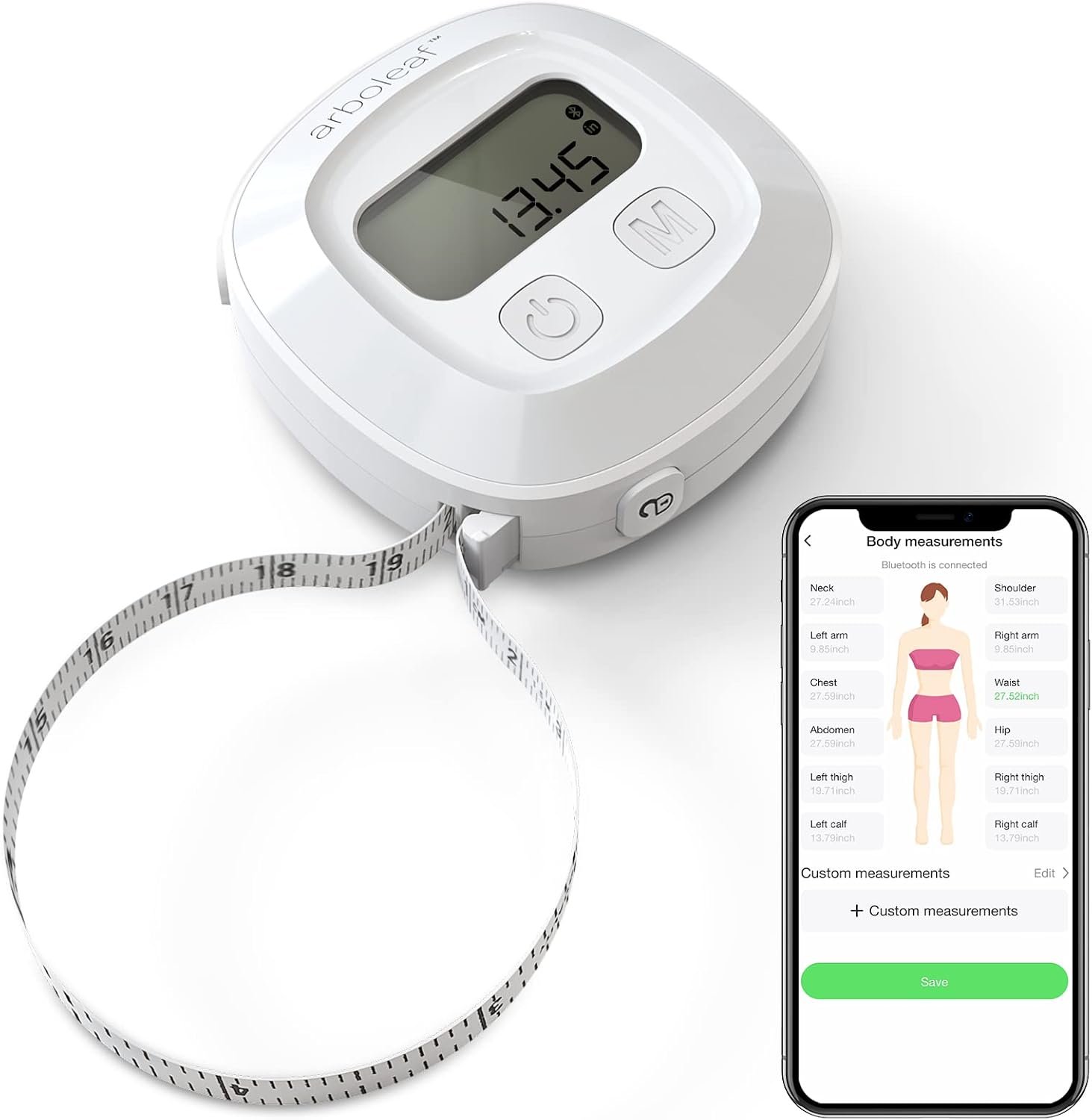 arboleaf Smart Body Measuring Tape with App, BMI and Body Fat Tracking