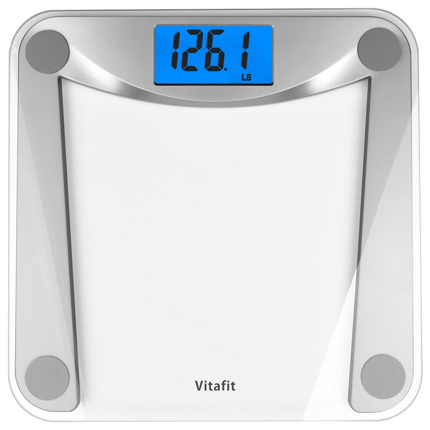 Vitafit Bathroom Scale for Body Weight Accuracy 0.1lb, 400lb,Clear Glass