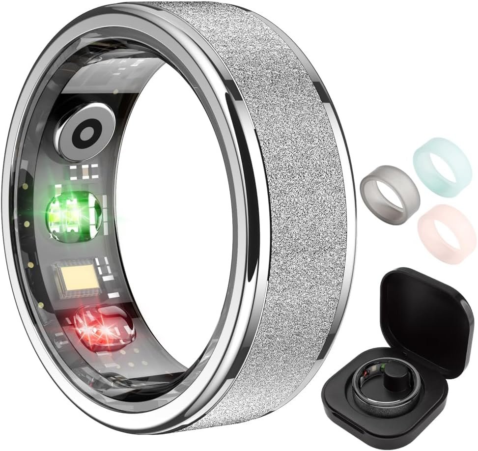COLMI R10 Smart Ring, Sleep Health & Skin Temperature & 5ATM(Silver, 9)