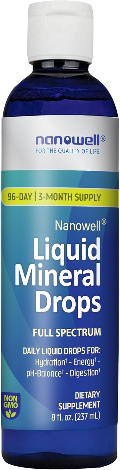 Nanowell Trace Mineral Drops, 8 fl oz, 70+ Ionic Minerals for Hydration
