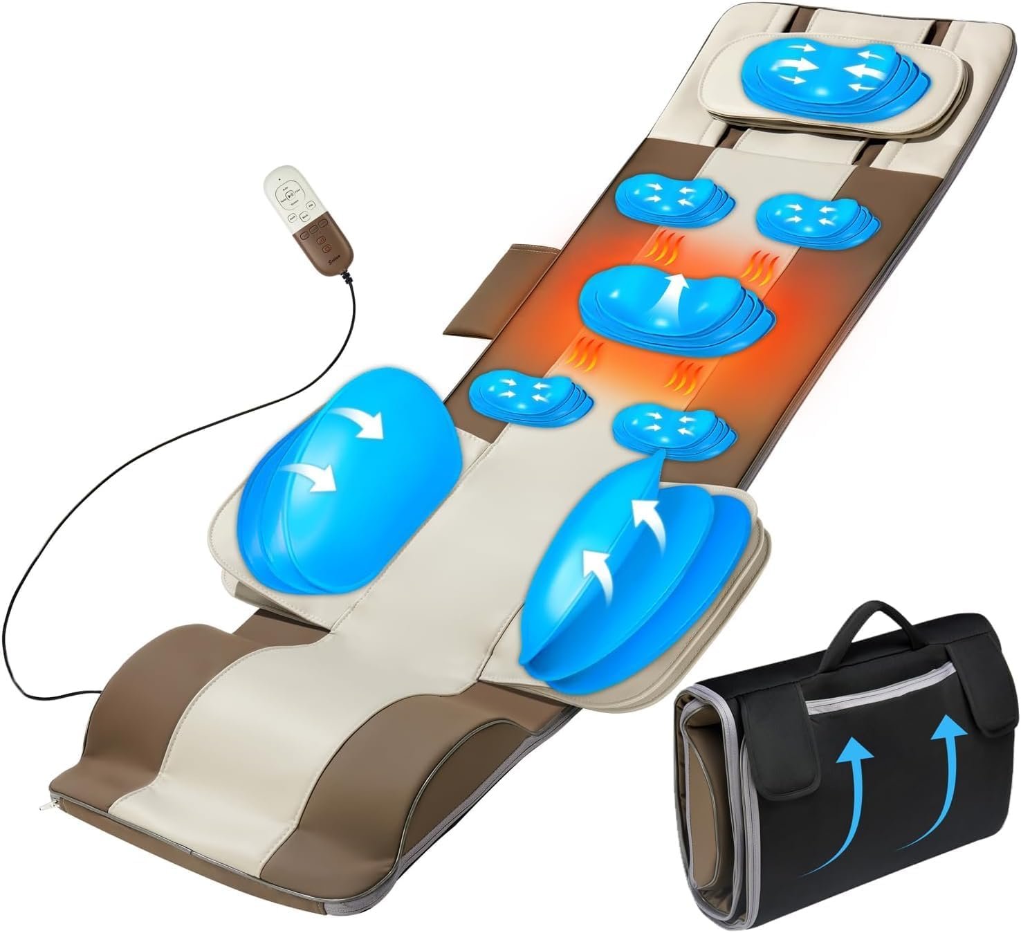 Full Body Massage Mat with Heat, 3D Body Stretching & Lumbar Traction