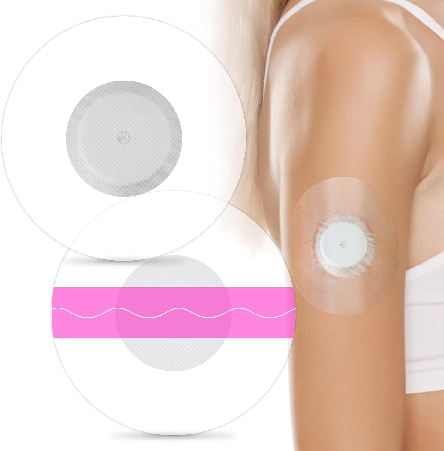 60Pack Libre Sensor Covers Latex-Free Medical Adhesive Patches for Lingo