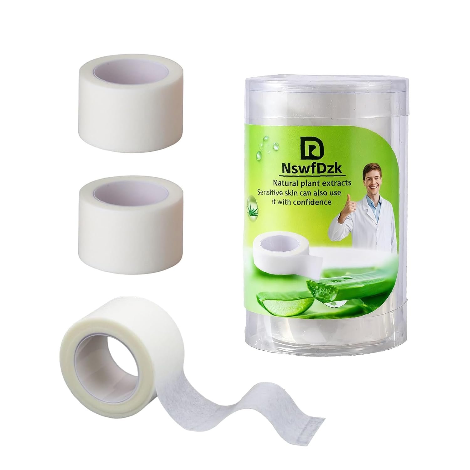 Medical Aloe Low-Allergy Tape, for Surgery, First aid, face, Skin, etc. Multi-Functional Medical Tape (1 in x 3Rolls)