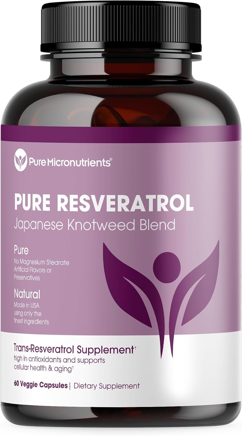 Pure Resveratrol 600mg, Extra Strength Trans-Resveratrol, 60 Vegan Caps