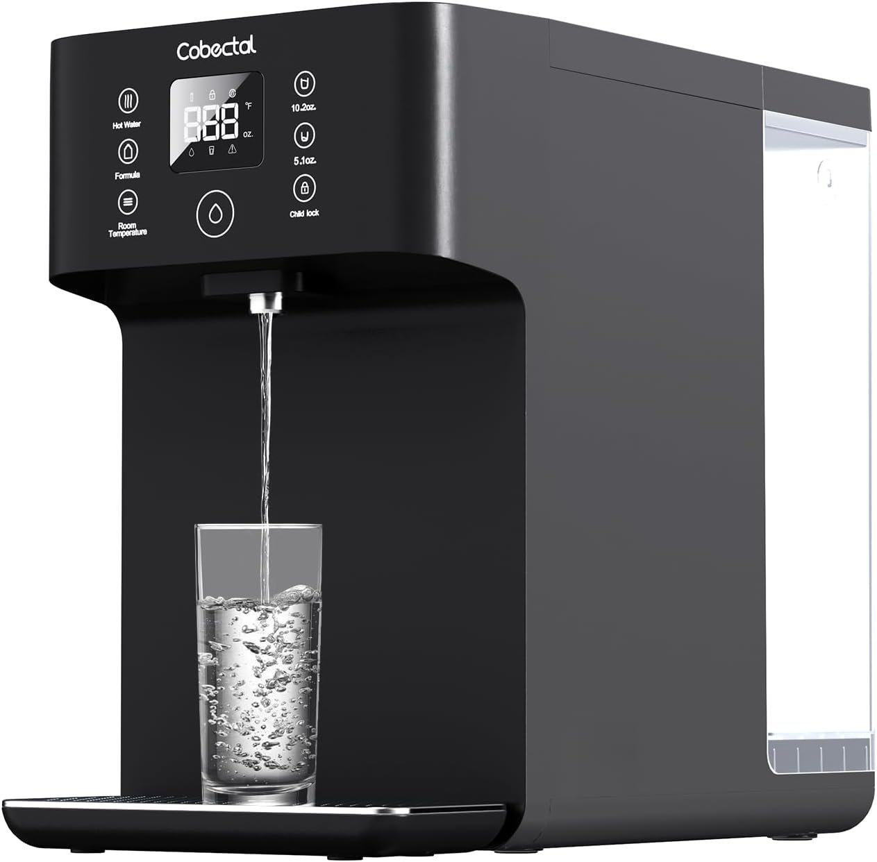 Countertop Reverse Osmosis Water Filter System, Cobectal 8 Stage RO Water Purifier, 4:1 Pure to Drain, Reduce TDS, No Installation Required, Desktop Water Filter for Home, Office, RVs, Black