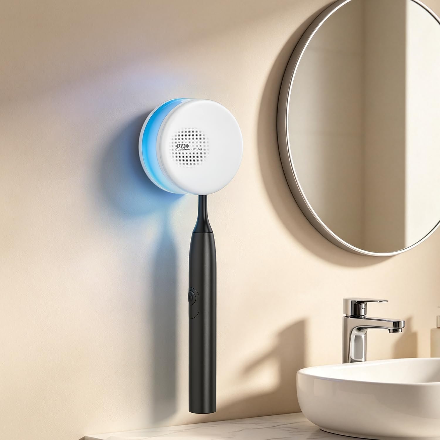 UV Toothbrush Sanitizer Holder Cleaner Organizer for Bathroom
