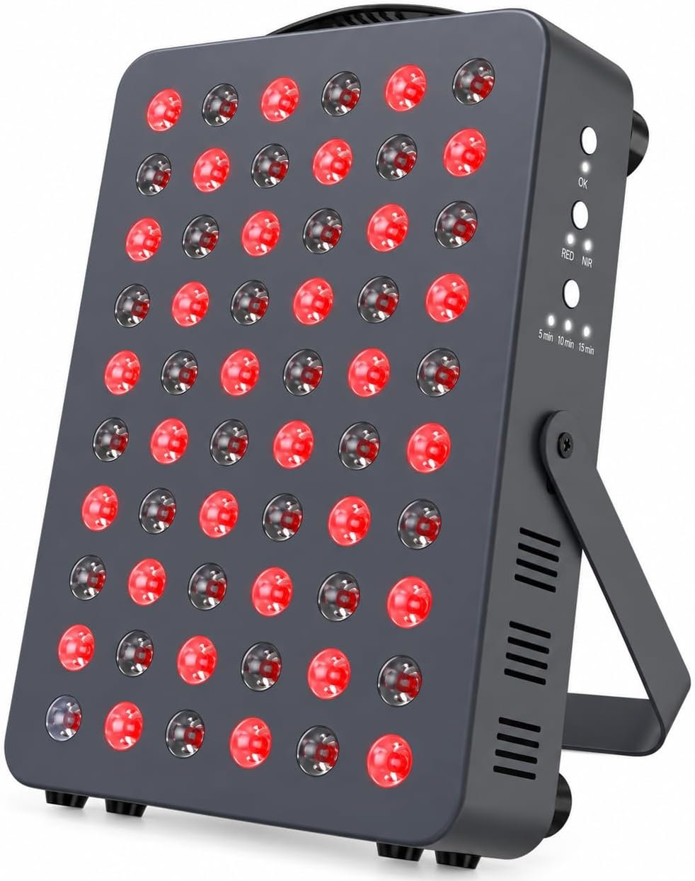 Hooga HG300 Red Light Therapy Panel, 660nm Red & 850nm Near-Infrared Light, 60 LEDs, Built-in Timer, Adjustable Stand for Home Wellness