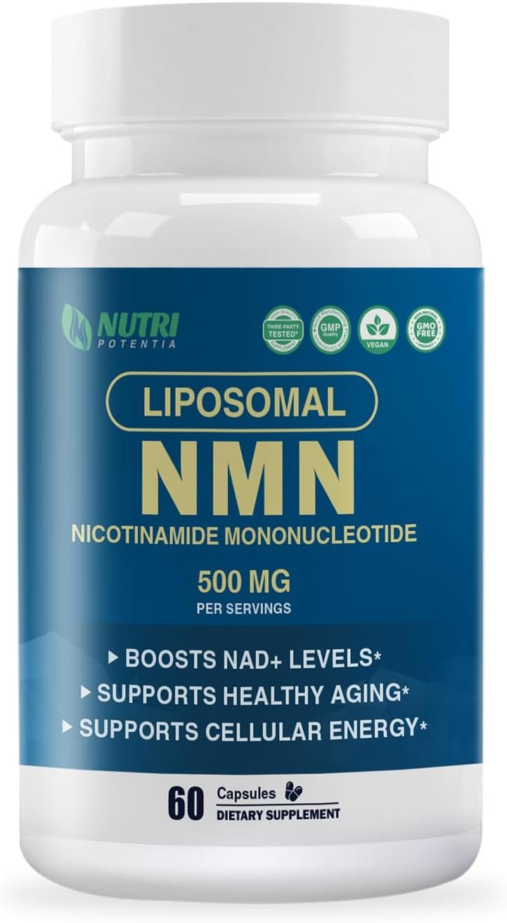 NMN Supplement 500mg | Liposomal NMN Capsules – High Absorption Increased NAD Levels for Anti-Aging, Cellular Repair & Longevity – 60 Caps (Made & Tested in USA)