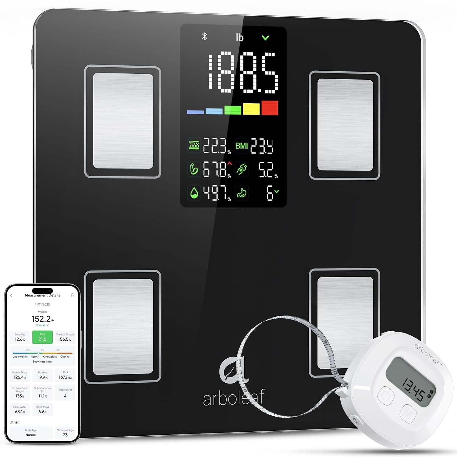 arboleaf Smart Scale and Tape Measure, Body Fat Measuring Tape
