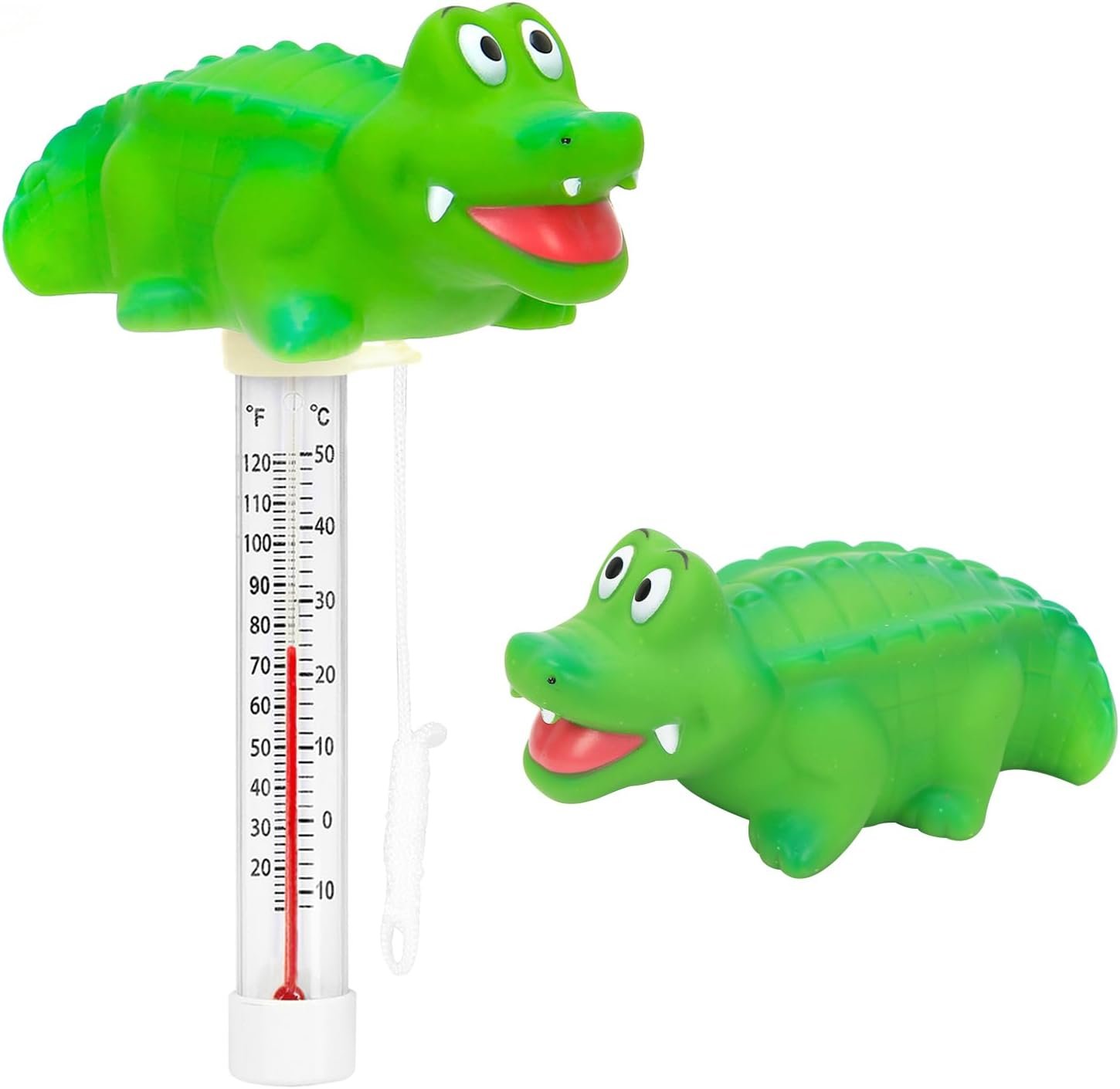 XY-WQ Alligator Floating Pool Thermometer with String, Easy-Read