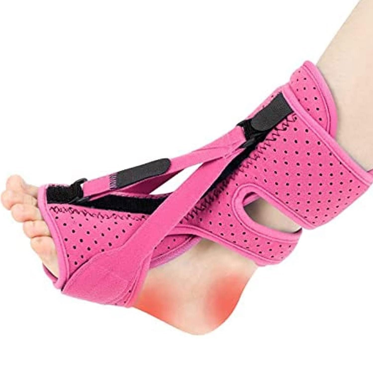 Plantar Fasciitis Night Splint-Adjustable Planter Facetious Relief Brace,Plantar Fasciitis Relief Foot Drop Achilles Tendonitis(Pink-1PC)