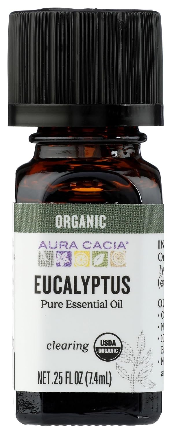 Aura Cacia, Oil Essential Eucalyptus Organic, 0.25 Fl Oz
