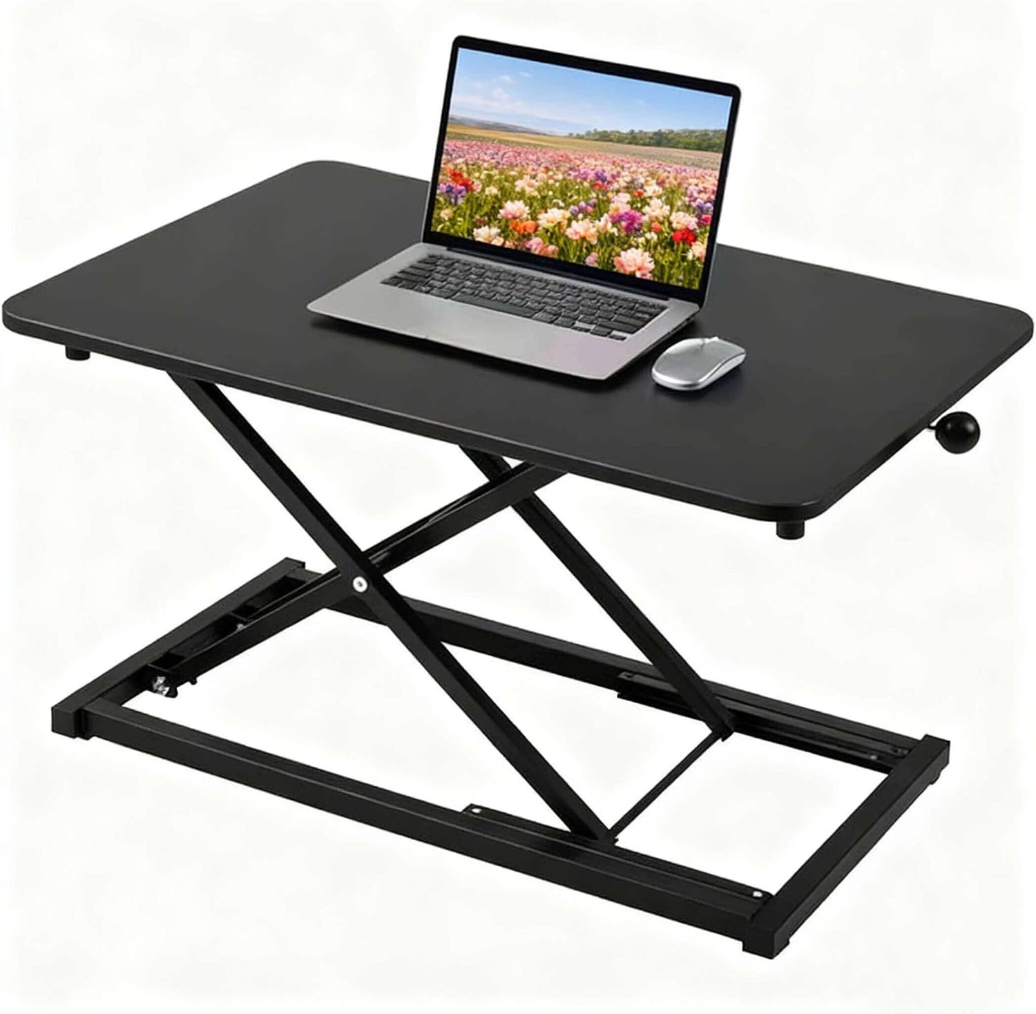 Height Adjustable Standing Desk Converter Keyboard Riser Black 23.6 Inch