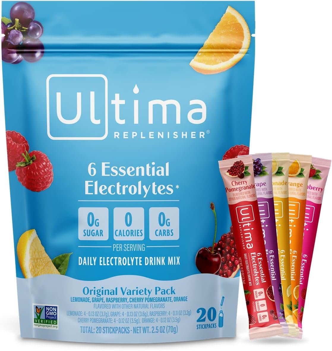 Ultima Replenisher Original Variety Electrolyte Packets, 20 Stickpacks