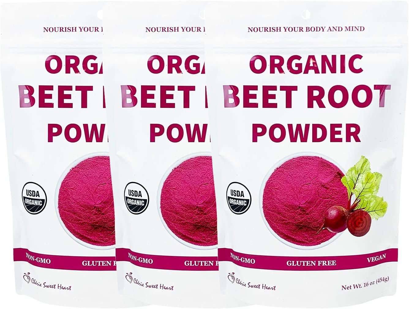 Chérie Sweet Heart Organic Beet Root Powder (3 lb), Raw & Non-GMO
