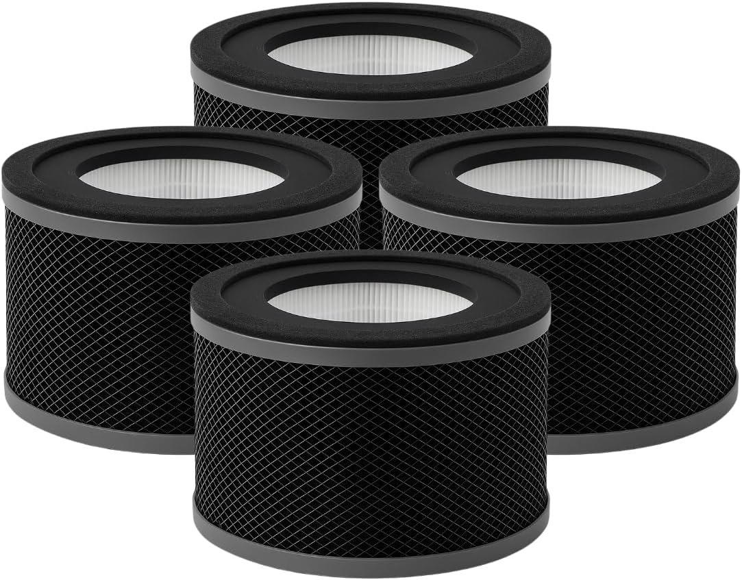 Nispira True HEPA Replacement Filter for Air Purifier, Compatible with Tao Tronics TT-AP001, 4 Packs